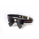 Sevanda Love Heart Butterfly Leder Halsband Set schwarz/rosa