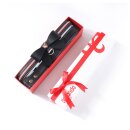 Sevanda Love Heart Butterfly Leder Halsband Set schwarz/rosa