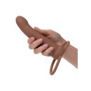 CalExotics Performance Maxx Rechargeable Ribbed Dual Penetrator Brown skin tone