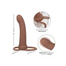 CalExotics Performance Maxx Rechargeable Ribbed Dual Penetrator Brown skin tone