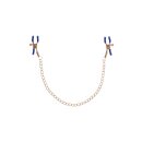 Sportsheets Cougar verkettete Nippel Klemmen gold/blau