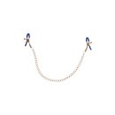 Sportsheets Cougar verkettete Nippel Klemmen gold/blau