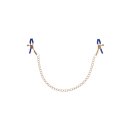 Sportsheets Cougar verkettete Nippel Klemmen gold/blau