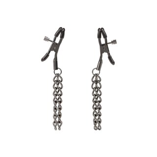 CalExotics Euphoria Collection nipple clamps with chain black