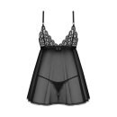 Obsessive Blomentis Babydoll Set Black M/L