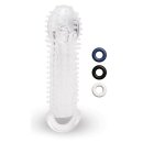 Size-Up Clear View Textured Penis Extender with Ball Loop