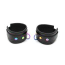 Kiotos Leather Handcuffs Black Rainbow