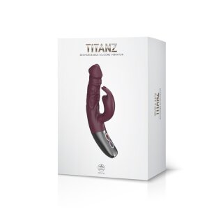 NMC Titanz 7 Inch Silicone Rechargeable Vibrator In Rubine Red