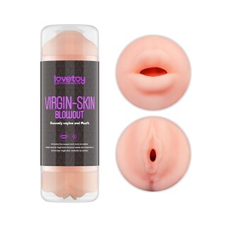 LoveToy Virgin-Skin Blowout Double Side Stroker Vagina and Mouth
