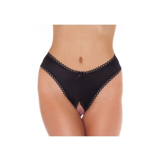 Amorable G-String with Open Crotch Black One Size