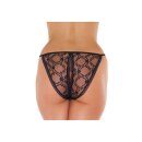 Amorable Thong with Open Crotch Black One Size