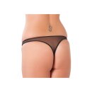 Amorable Open Thong with Pearls Black One Size