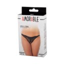 Amorable Offener String mit Perlen Schwarz One Size