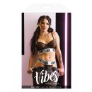 Fuck Off Long Line Mesh Bra & G-String Panty Black M/L