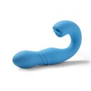 HoneyPlayBox JOI Thrust 2 Pressure Sensing App Controlled Thrusting G-spot Vibrator & Tongue Clit Licker Blue