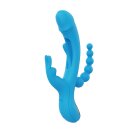 HoneyPlayBox Trilux Kinky Finger Rabbit Vibrator with Anal Beads Blue