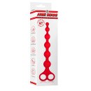 NMC 8 Inch Ribbed Silicone Anal Beads Red