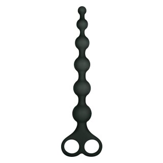 NMC 8 Inch Ribbed Silicone Anal Beads Black