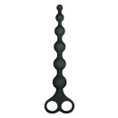 NMC 8 Inch Ribbed Silicone Anal Beads Black