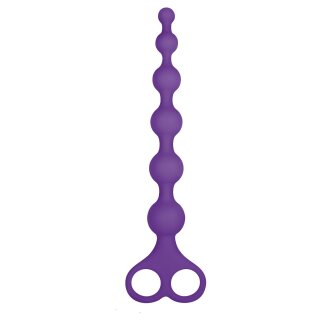 NMC 8 Inch Ribbed Silicone Anal Beads Purple
