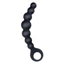 NMC 7 Inch Ribbed Silicone Anal Beads Black
