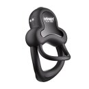 HoneyPlayBox - Anello-App-Controlled Vibrating Double Cock Ring with Clitoral Stimulator Black