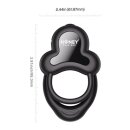 HoneyPlayBox - Anello-App-Controlled Vibrating Double Cock Ring with Clitoral Stimulator Black