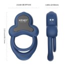 HoneyPlayBox - Anello-App-Controlled Vibrating Double Cock Ring with Clitoral Stimulator Blue