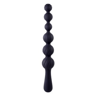 NMC 9.5 Inch Ribbed Silicone Anal Ball Beads Black