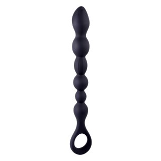 NMC 10 Inch Ribbed Silicone Anal Ball Beads Black