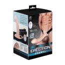 NMC 9.5 Inch Rechargeable Silicone Vibration Hollow Strap On With Ball Ring Flesh