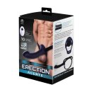 NMC 9.5 Inch Rechargeable Silicone Vibration Hollow Strap On With Ball Ring Black