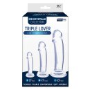 NMC Triple Lover - 3 In 1 Training Kit Set With 3 Different Size Dildo Clear