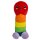 Plüsch-Penis Regenbogenfarben 30 cm
