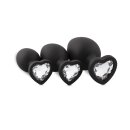 Easy Toys Silicone Buttplug Set with Diamond - Heart