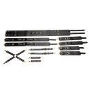 XR Brands Bondage Restraint Set with Belt and Connectors Black
