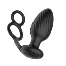 Nexus TORNADO Rotating Plug with Cock & Ball Rings - Black