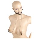 Virgite Nippelklemmen mit Ring-Knebel Modell 35 Schwarz Silber 2 Stück