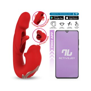 IY Mouty Rabbit-Vibrator mit App-Steuerung Rot 17,2 cm