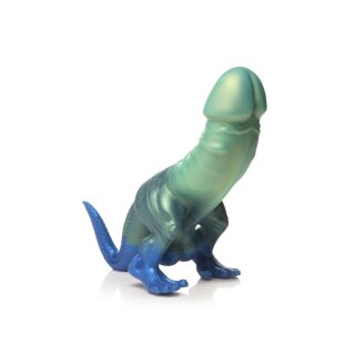 XR Brands Jurassic Dinosaur Dildo Green Blue