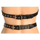 XR Brands Bondage Harness with Handcuffs Black