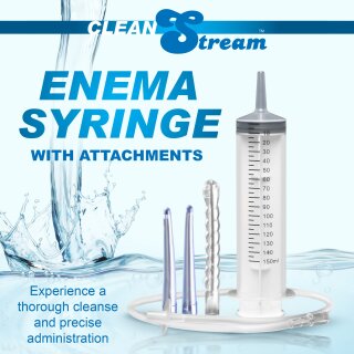XR Brands Clean Stream Enema Syringe with Attachments 150 ml