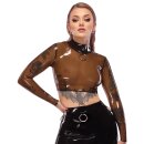 LateX Transparent Crop Top with Metal Ring S