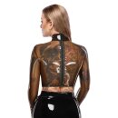 LateX Transparent Crop Top with Metal Ring S