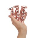 Rosy Gold Metal Butt Plug Set 3 Pieces Rose Gold