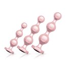 Rosy Gold Metal Butt Plug Set 3 Pieces Rose Gold