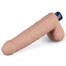 Lovetoy 9" REAL SOFTEE Rechargeable Vibrating Dildo (Flesh)