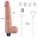 Lovetoy 10.5" REAL SOFTEE Rechargeable Vibrating Dildo (Flesh)