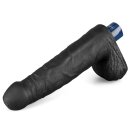 Lovetoy 9" REAL SOFTEE Rechargeable Vibrating Dildo (Black)
