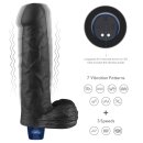 Lovetoy 9" REAL SOFTEE Rechargeable Vibrating Dildo (Black)